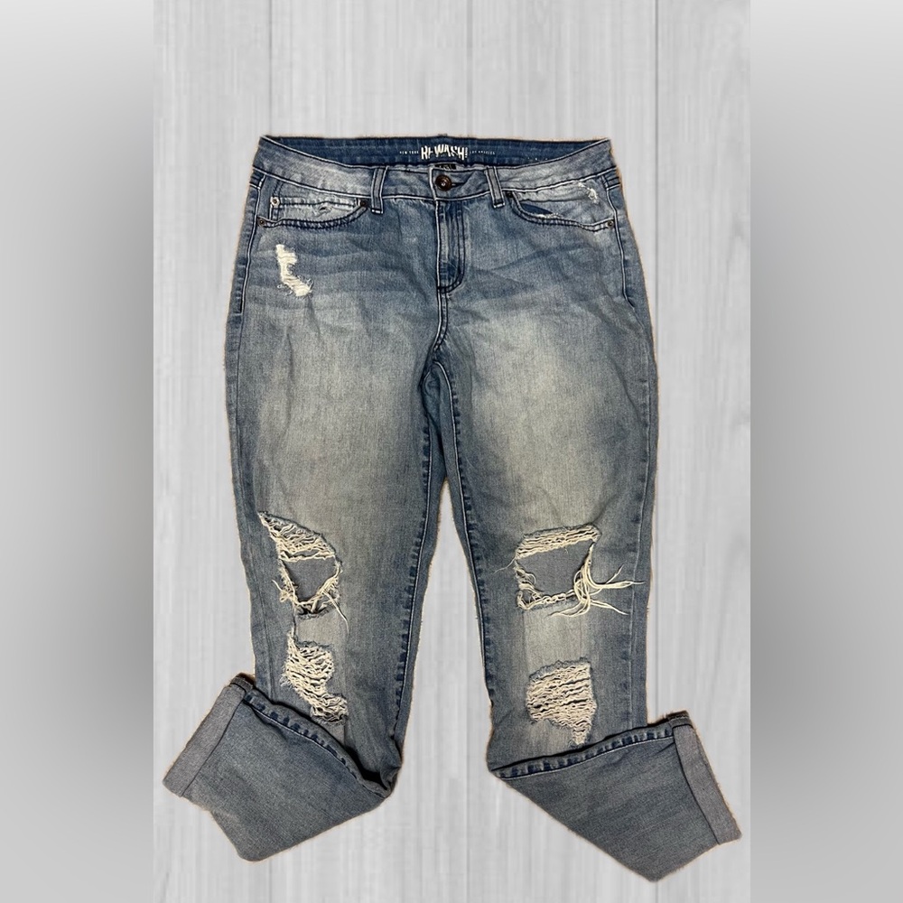 Rewash high rise blue jean